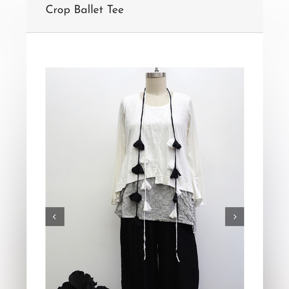 Krista Larson crop Ballet Tee Long-Sleeve Top in Indigo Leaf